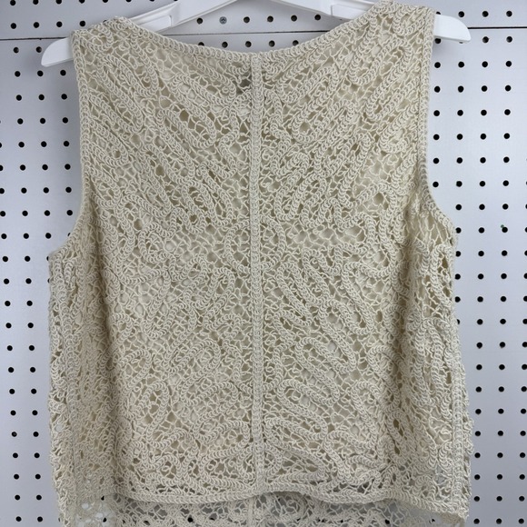 Boho Crochet Lace‎ Tank Top Cream A New Day Sleeveless L Lined Romantic Chic NWT - Picture 6 of 9